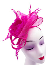 Load image into Gallery viewer, Peony Feather Flower Fascinator
