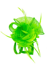 Load image into Gallery viewer, Peony Feather Flower Fascinator
