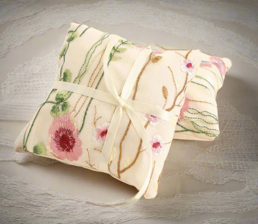 Secret Garden foliage ring pillow, Ring bearer pillow