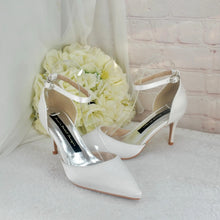 Load image into Gallery viewer, Ivory Satin Bridal Shoes - UK4 - Ready to Dispatch
