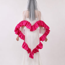 Load image into Gallery viewer, Heart Shaped 2-Tier Ruffle Veil
