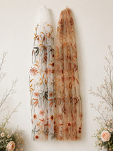 Load image into Gallery viewer, Autumn Flower Floral Veil, Beautiful Wedding Veil with Autumnal Embroidery
