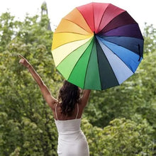 Load image into Gallery viewer, Rainbow Pagoda Umbrella – Colourful Wedding &amp; Occasion Umbrella
