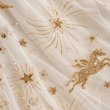 Load image into Gallery viewer, Celestial Tulle Bridal Hair Bow – Ivory, Gold &amp; Silver
