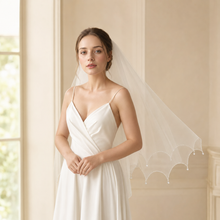 Load image into Gallery viewer, Luxury Crystal Beaded Bridal Veil - With Blusher and Comb
