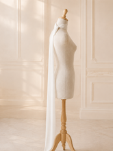 Load image into Gallery viewer, Minimalist Chiffon Bridal Scarf Veil | White, Ivory &amp; Black
