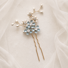 Load image into Gallery viewer, Bridal Hair Pins - Forget Me Not Something Blue Wedding Hair Accessories Set of 3
