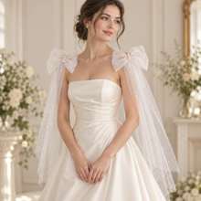 Load image into Gallery viewer, Sparkle Tulle Bridal Hair Bow or Shoulder Bows | White, Ivory or Champagne
