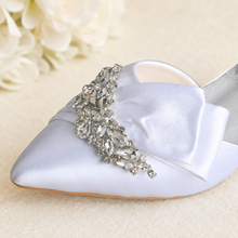 Load image into Gallery viewer, Kitten Heels Bridal Sandals | 5cm Heel Satin Wedding Shoes | Custom Colours
