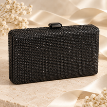 Load image into Gallery viewer, Handmade Crystal Box Clutch Bag – Luxury Evening Purse with Removable Chain
