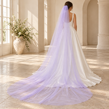 Load image into Gallery viewer, Plain Pastel Tulle Bridal Veil | Six Lengths | Custom Colours
