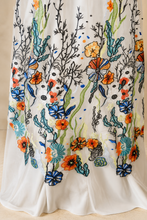 Load image into Gallery viewer, Ocean Floral Themed Embroidered Bridal Veil | Luxury Wedding Veil with Comb
