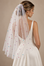 Load image into Gallery viewer, Rainbow Pearl Bridal Veil – 90cm – Sale
