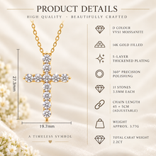 Load image into Gallery viewer, Cross Necklace – 14K Gold Filled D Colour VVS1 Cross Pendant
