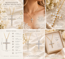 Load image into Gallery viewer, Cross Necklace – 14K Gold Filled D Colour VVS1 Cross Pendant
