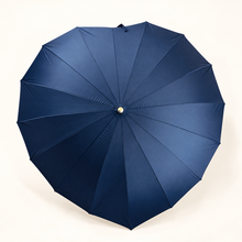Load image into Gallery viewer, Navy Heart-Shaped Umbrella – Wedding &amp; Occasion Umbrella
