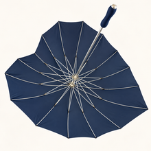 Load image into Gallery viewer, Navy Heart-Shaped Umbrella – Wedding &amp; Occasion Umbrella

