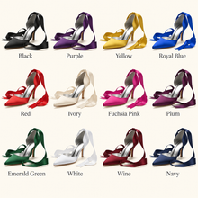 Load image into Gallery viewer, Pearl Ankle Strap Satin Bridal Shoes – Custom Colours

