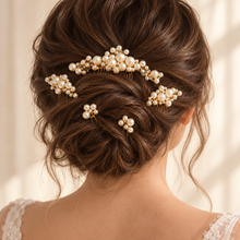 Load image into Gallery viewer, Pearl Bridal Hair Comb &amp; Pin Set | Five-Piece Wedding Hair Accessories
