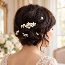 Load image into Gallery viewer, Pearl Bridal Hair Comb &amp; Pin Set | Five-Piece Wedding Hair Accessories
