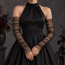 Load image into Gallery viewer, Pearl Tulle Bridal Sleeves – White, Ivory or Black
