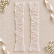 Load image into Gallery viewer, Pearl Tulle Bridal Sleeves – White, Ivory or Black
