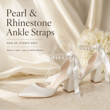 Load image into Gallery viewer, Pearl and Rhinestone Ankle Straps - Shoes Accessories
