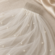 Load image into Gallery viewer, Scattered Pearl Bridal Veil – Ivory, White or Champagne | 75–500 cm
