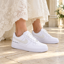 Load image into Gallery viewer, Personalised Air Force 1 Wedding Trainers | Custom Bridal &amp; Groom AF1s
