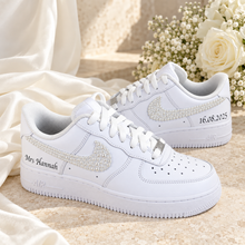 Load image into Gallery viewer, Personalised Air Force 1 Wedding Trainers | Custom Bridal &amp; Groom AF1s
