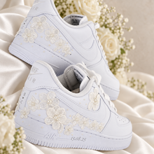 Load image into Gallery viewer, Embroidered Air Force 1 Wedding Trainers | Personalised Floral Bridal AF1s
