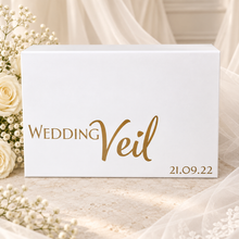 Load image into Gallery viewer, Personalised Wedding Veil Storage Box | Luxury Bridal Keepsake Box
