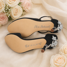 Load image into Gallery viewer, Personalised Wedding Shoe Sole Decal | Custom Name &amp; Date Vinyl Sticker
