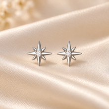 Load image into Gallery viewer, Sterling Silver Celestial Star Stud Earrings – Bridal Crystal Earrings

