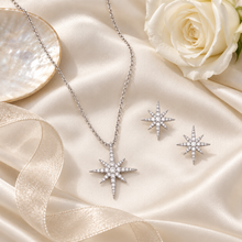 Load image into Gallery viewer, Silver North Star Jewellery Set – Necklace &amp; Stud Earrings
