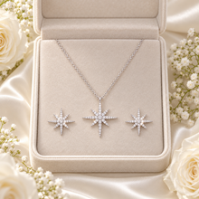 Load image into Gallery viewer, Silver North Star Jewellery Set – Necklace &amp; Stud Earrings
