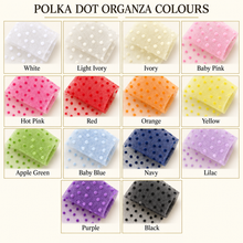 Load image into Gallery viewer, Polka Dot Organza Bow Shoe Clips – Oversized Removable Bridal Shoe Bows
