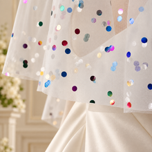 Load image into Gallery viewer, Rainbow Polka Dot Bridal Veil | 1 or 2 Tier
