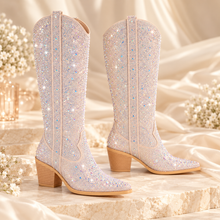 Load image into Gallery viewer, Rhinestone Cowgirl Wedding Boots | 6.5 cm Heel
