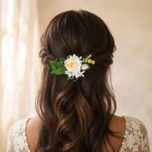 Load image into Gallery viewer, Floral Rose and Eucalyptus Hair Pin
