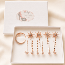 Load image into Gallery viewer, Celestial Moon and Stars Tiara and Hair Clips

