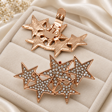 Load image into Gallery viewer, Crystal Star Shoe Clips – Silver or Rose Gold Celestial Bridal Shoe Decorations
