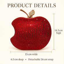 Load image into Gallery viewer, Luxury Crystal Apple Clutch Bag – Bridal &amp; Evening Purse
