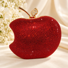 Load image into Gallery viewer, Luxury Crystal Apple Clutch Bag – Bridal &amp; Evening Purse
