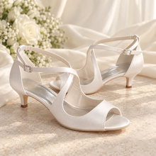 Load image into Gallery viewer, Classic Satin Wedding Sandals – 5 cm or 8.5 cm Heel – Over 25 Colours
