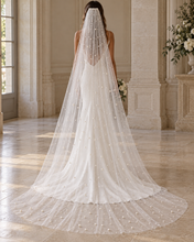 Load image into Gallery viewer, Scattered Pearl Wedding Veil | White, Ivory, Champagne or Pink
