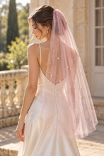 Load image into Gallery viewer, Scattered Pearl Wedding Veil | White, Ivory, Champagne or Pink
