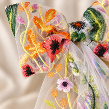 Load image into Gallery viewer, Meadow Flower Embroidered Bridal Hair Bow

