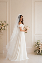 Load image into Gallery viewer, 2-Tier Soft Tulle Veil - Simple Bridal Veil with Blusher and Comb
