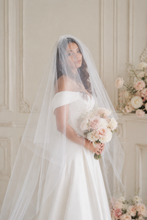 Load image into Gallery viewer, 2-Tier Soft Tulle Veil - Simple Bridal Veil with Blusher and Comb
